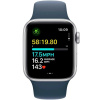 Apple Watch Series SE 2023 40mm Silver Aluminum Case with Storm Blue Sport Band